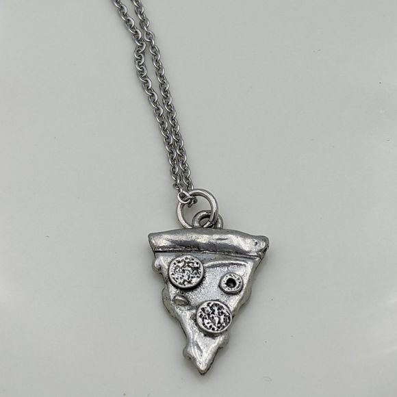 Jewelry - ✨ 3 for 25 ✨ Silver Tone Pizza Slice Necklace